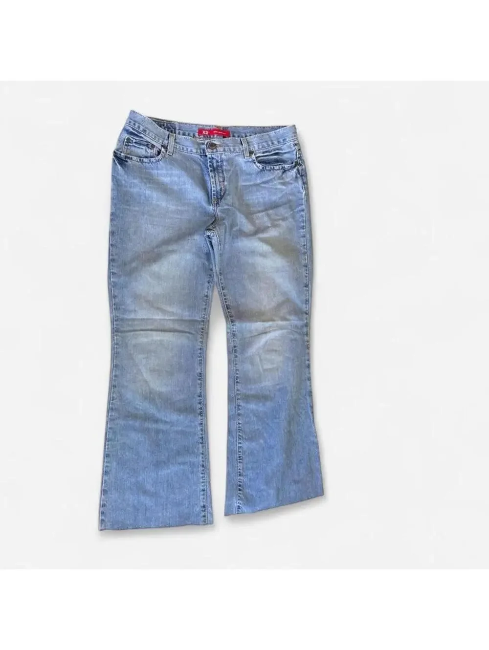 Y2K X2 Denim Laboratory Low Rise Flare Jeans Light Wash Size 10 Bootcut Indie